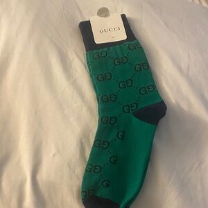 Gucci Men's Green and Black GG Pattern Socks